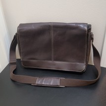Vintage Kenneth Cole Reaction Brown Leather Briefcase Laptop Case Travel... - $75.00