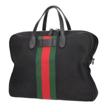 Gucci GG Briefcase Black Business Handbag Tote Stripe - £1,597.61 GBP