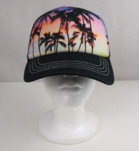 Sunset Palm Trees Design Mesh Back Women&#39;s Snapback Baseball Cap - $13.57