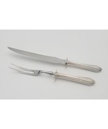 Steak Carving Set Silverplate Handles Stainless Blades Fork &amp; Knife - £18.01 GBP