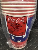 Lot Of 4 Packages Of 8 Vintage Coca Cola patriotic Stars 16 oz Paper cups - $14.75