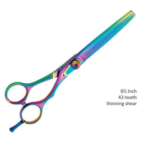 Professional Grooming Shears 5200 Rainbow 6.5&quot; 42 Tooth Blending Thinnin... - $66.73