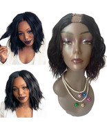 U Part Wigs Human Hair for Black Women Wave Bob Middle Part Lace Front Wigs - £63.69 GBP