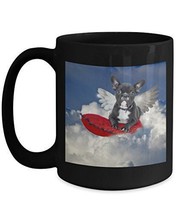 Bulldog Angel - Novelty 15oz Black Ceramic Bulldog Mug - Perfect Anniversary, Bi - £17.63 GBP