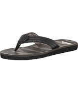 Quiksilver Men&#39;s Carver Print Flip Flop Sandal, Black/Green/Brown, 8 - $15.84