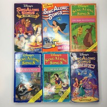 Vintage Set 6 Disney&#39;s Sing Along Songs VHS Be Guest Fun Music Bare Nece... - £31.89 GBP