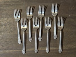 Set Of 8 PLANTATION 1881 Rogers Oneida Silverplate Salad Forks - £19.69 GBP