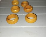 Vintage Wooden Napkin Rings Home Table Decor Set Of 6 - $8.00
