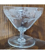 Vintage crystal etched glass dessert glasses, 3.5&quot; set of 4 - $714.32 MXN