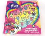 Trolls Rainbow Love Nail Polish Gift Set 18 Piece Bright Vibrant Heart S... - $14.46