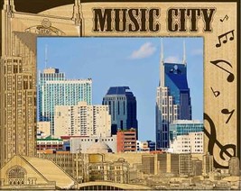 Music City Nashville Tennessee Laser Engraved Wood Picture Frame (4 x 6)  - £24.04 GBP