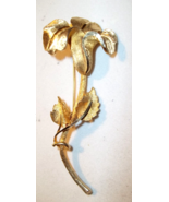 Vintage X Large Pin Brooch Gold Tone Flower Designer Signed BSK - £15.63 GBP