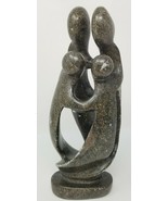 Soapstone Carving of Family from Zimbabwe Signed 10&quot; Modern Swirl Motion... - $47.45