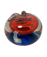 Vintage Murano Sommerso Glass Apple Paperweight Gift For Teacher - $22.01