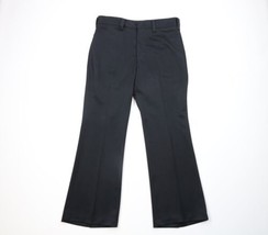 Vintage 60s 70s Wrangler Mens 34x30 Knit Wide Leg Bell Bottoms Pants Black USA - £88.76 GBP