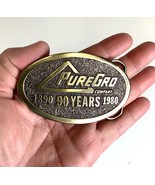 Vtg PureGro Belt Buckle 90 Years 1890-1980 Great American Buckle Co. Wes... - $285.59 MXN