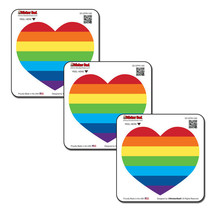 Gay Pride Rainbow Heart (2&quot; color: FULL) 3 Pack - Printed Vinyl Window S... - $8.90