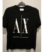 BlacknArmani Exchange Icon Period Logo Tee T Shirt Size Large Preppy - $447.11 MXN