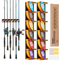 Wall Mounted Fishing Rod Holder for Garage, Horizontal &amp; Vertical Fishin... - £80.73 GBP