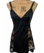 La Perla Black Satin and Lace Slip Lingerie Chemise - $247.50