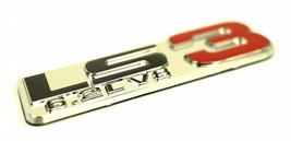  6.2L V8 ENGINE EMBLEMS BADGE CHROME SILVER RED Fits All V8 cars and trucks - €13,55 EUR
