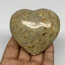 156.8g,2.6&quot;x2.9&quot;x1.2&quot;, Green Opal Heart Polished Gemstone @Madagascar, B17567 - £10.07 GBP