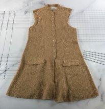 Jane Wheeler Tank Dress Medium Beige Seed Stitch Linen Blend Art to Wear... - $148.49