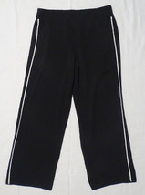 Alyx Black White Side Stripe Wide Leg High Rise Pants Back Elastic L 34+&quot;x30&quot; - £4.76 GBP