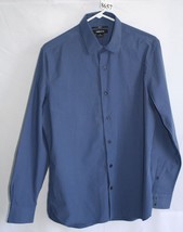 Claiborne Slim It Blue Stripe 100% Cotton Shirt Size Med #8657 - £12.15 GBP