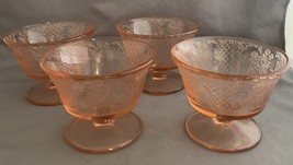 Set of 4 Pink Normandie Sherbet Bowls by Federal Glass 1933-40 - $9.90