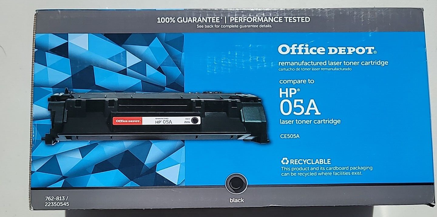 Office Depot Compare to HP 05A CE505A Black Toner Cartridge LaserJet P2030 NIB - $22.65