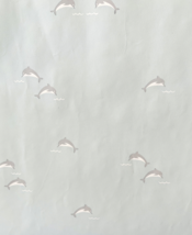 Miniature Dollhouse Wallpaper 1:12 Dolphin on Pale Blue 11&quot; x 20-1/2&quot; 1 Piece - $9.74