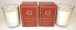 Lovely Nib Pair Of Aquiesse Soy Sandalwood Vanille Luxury Scented 6.5 Oz Candles - £38.15 GBP