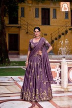 Purple Stitched Lehenga with Sequins &amp; Thread Embroidery* - €79,98 EUR