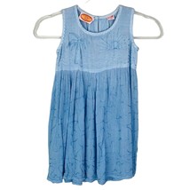 Raya Sun Girls Dress 5X S Blue Embroidery Sleeveless New - £13.67 GBP