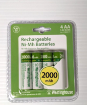 Westinghouse AA Rechargeable Ni-Mh Batteries 4 Pack 1.2V 2000mAh Landscape Solar - £12.15 GBP