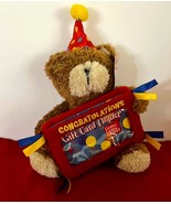 Vintage Gund Bravo Bear Congratulations Gift Card Holder 6.5&quot; Tall w Tag - $118.33 MXN