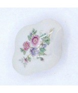 Porcelain Floral Trinket Box With Lid Unbranded 4&quot; Scalloped heavy - $184.39 MXN