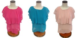 NEW NWT Hey Hey LF Stores Sheer Tiered Ruffle Sleeveless Blouse $120 retail - £12.77 GBP