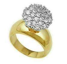 2Ct Real Moissanita Corte Redondo Racimo Compromiso Anillo 14K Oro Amarillo Baño - £158.25 GBP