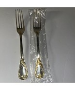 FB Rogers GOLDEN OLD VIENNA Silver Plate Gold Accent Silverware 2 Forks - $14.96