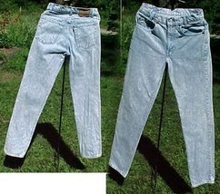 LEVI STRAUSS-WAIST-28&quot;;INSEAM-34&quot;;BLUE;STONE/ACID WASH;STRAIGHT LEG;VG C... - $9.99