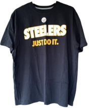 Nike Just Do It T Shirt Pittsburgh Steelers Mens XXL Black NFL Team Apparel - £17.84 GBP