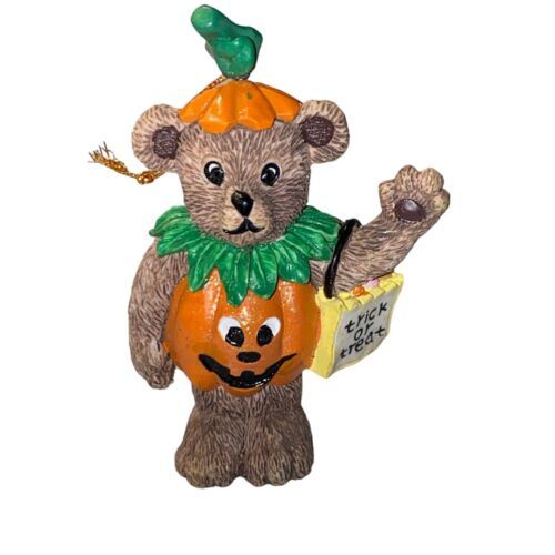 Primary image for Boo! Bear Trick or Treat Pumpkin Costume Jack o Lantern Cute Halloween Figurine