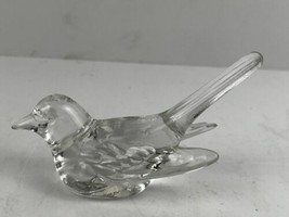 Vintage Art Glass Clear Longtail Bird of Happiness Fenton? - $13.70