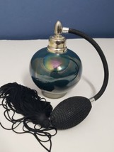 Vintage Art Glass Perfume Atomizer Spray Bottle Style Hand Blown Green - £11.80 GBP