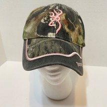 Browning Green Camo Mossy Oak Ball Cap Hat Adjustable Pink Hunters Deer - £10.65 GBP
