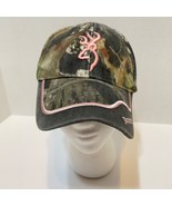 Browning Green Camo Mossy Oak Ball Cap Hat Adjustable Pink Hunters Deer - £10.66 GBP