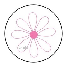 30 Pink Flower Envelope Seals Labels Stickers 1.5&quot; Round Floral - £5.95 GBP