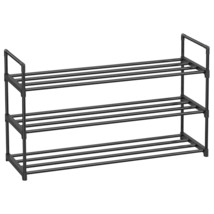 Shoe Rack, 3-Tier Shoe Storage Organizer, Metal Shoe Shelf, 12 To 15 Pai... - £26.70 GBP